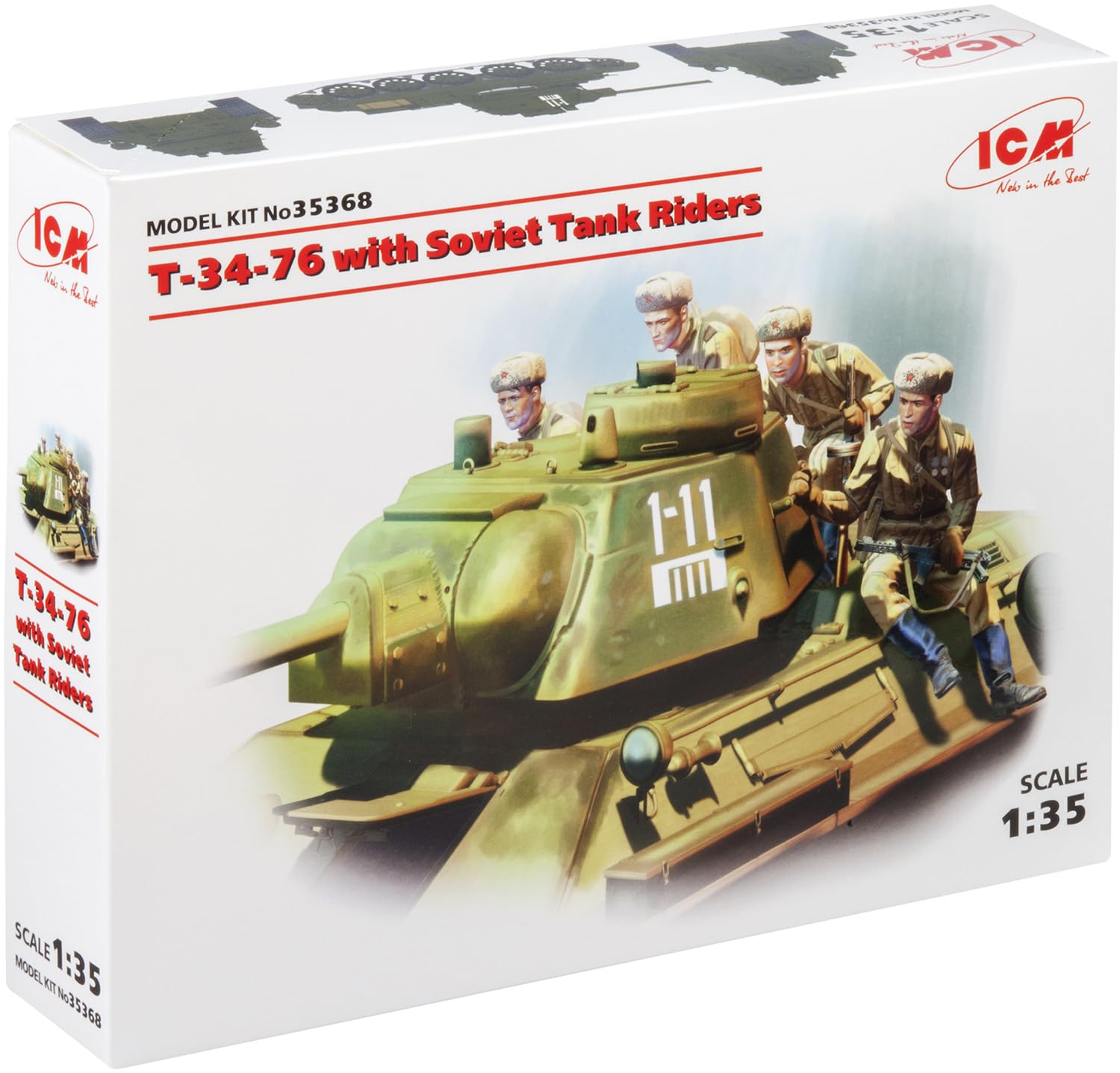 1／35 ソビエト軍T34/76 Amazon | ICM 1/35 ソビエト陸軍 T-34/76 戦車搭乗歩兵4体付き